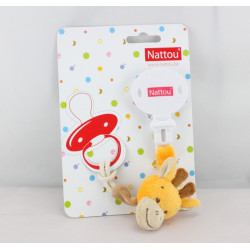 Attache tétine doudou girafe orange NATTOU