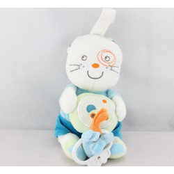 Doudou musical chat bleu vert voiture NICOTOY KIABI