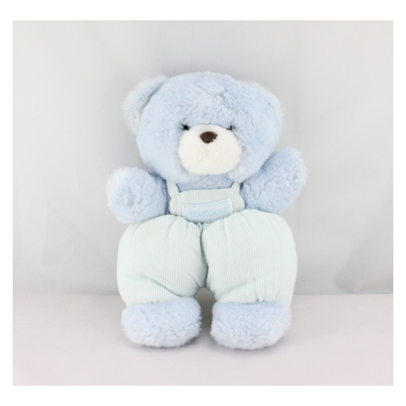 Doudou Ours bleu salopette TARTINE ET CHOCOLAT