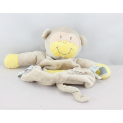 Doudou plat singe beige jaune PREMAMAN