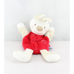 Doudou plat marionnette lapin rouge SUCRE D'ORGE 