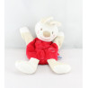 Doudou plat marionnette lapin rouge SUCRE D'ORGE 