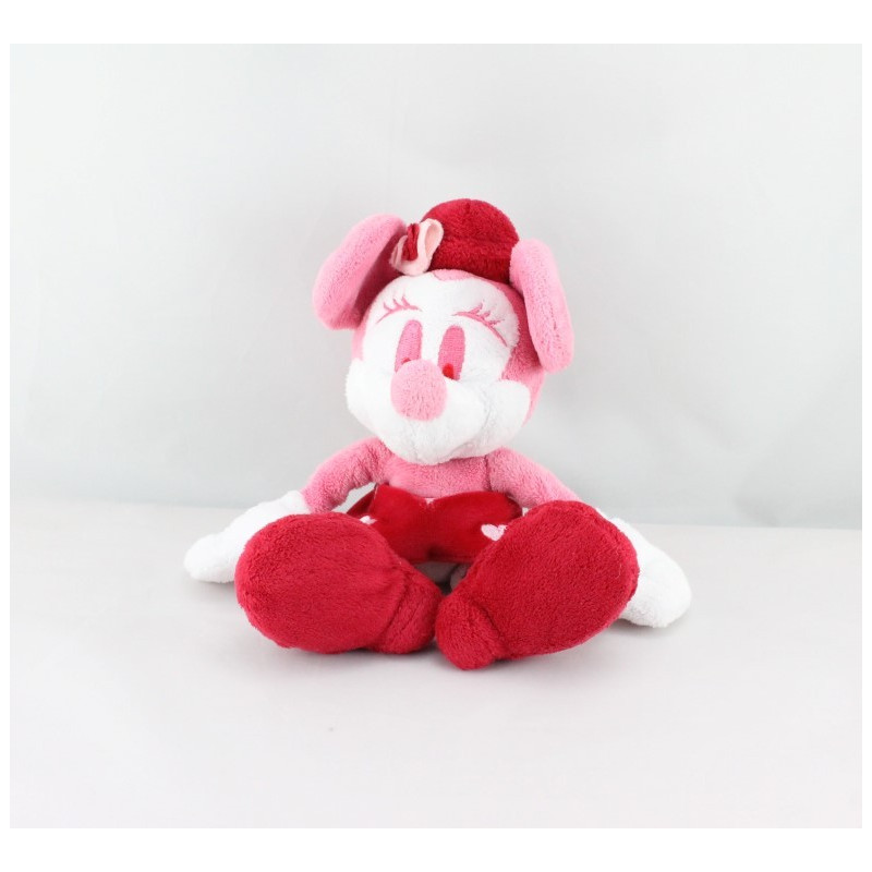 Doudou Minnie rose rouge coeur DISNEY STORE