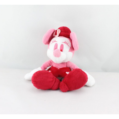 Doudou Minnie rose rouge coeur DISNEY STORE