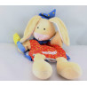 Doudou plat marionnette lapin rouge bleu magicien SIGIKID