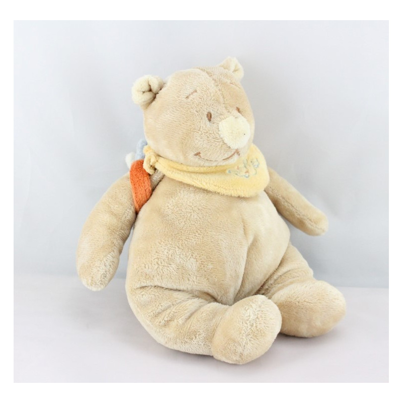 Doudou musical ours beige Tonton avec sac à dos NOUKIE'S