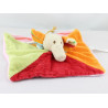 Doudou plat éléphant rouge orange vert rose HAPPY HORSE