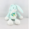 Doudou lapin bleu bavoir DMC