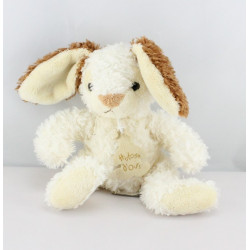 Doudou lapin blanc marron tout doux HISTOIRE D'OURS