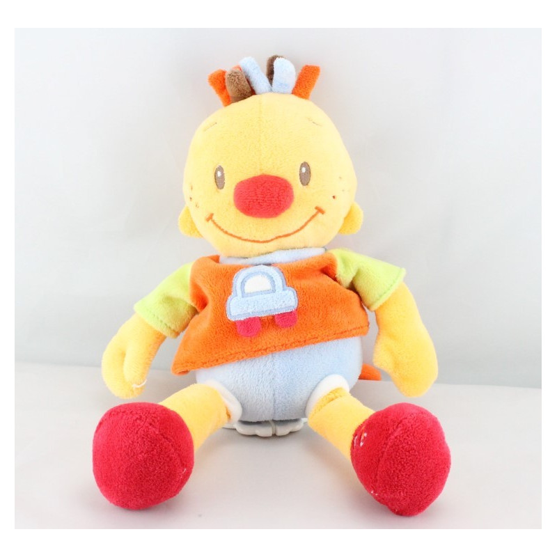 Doudou musical garçon Tim orange voiture NATTOU