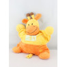 Doudou semi plat girafe jaune orange Ma ptite tribu  