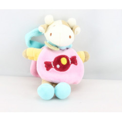 Doudou attache tétine cape vache Cerise bonbon Doudou ET COMPAGNIE