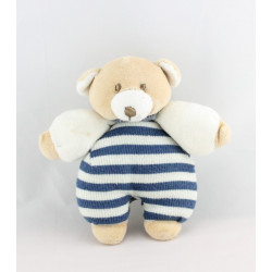 Doudou et compagnie hochet ours rayé bleu