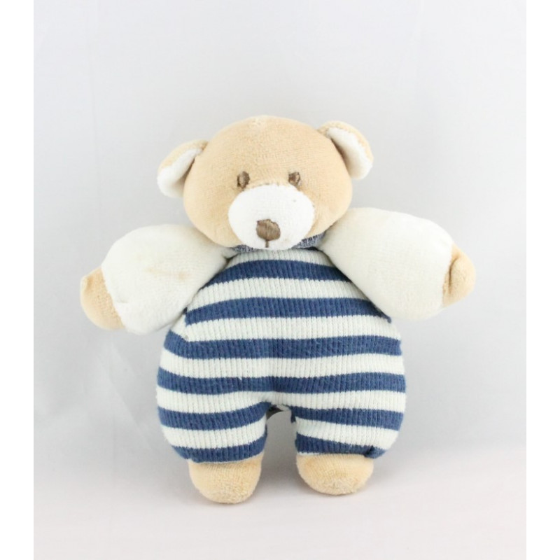 Doudou et compagnie hochet ours rayé bleu