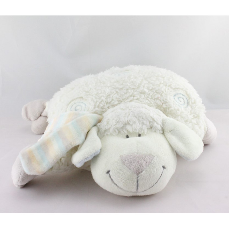Doudou coussin mouton blanc bleu spirale KIABI NICOTOY