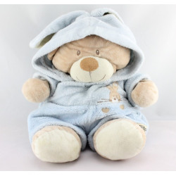 Doudou ours déguisé en lapin bleu NICOTOY