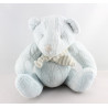 Doudou ours bleu laine LES PETITES MARIE 