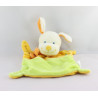 Doudou plat Chien jaune vert NICOTOY