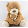 Doudou ours beige écru avec bébé NICOTOY
