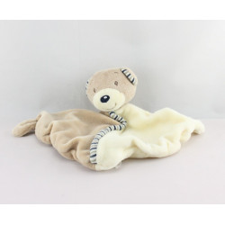 Doudou plat ours beige écru étoile BABY CLUB 