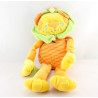 Doudou lion orange vert rayé jaune CREACIONES