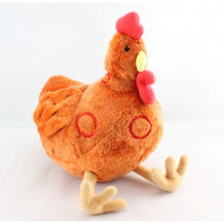 Doudou poule orange CARRE BLANC