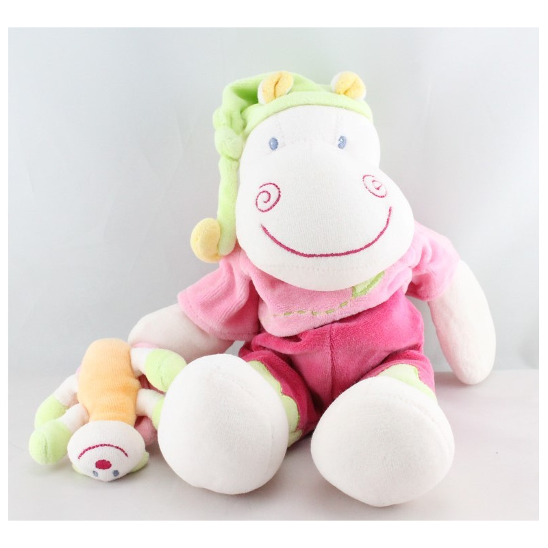 Doudou hippopotame rose Hyppo et Flo NATTOU