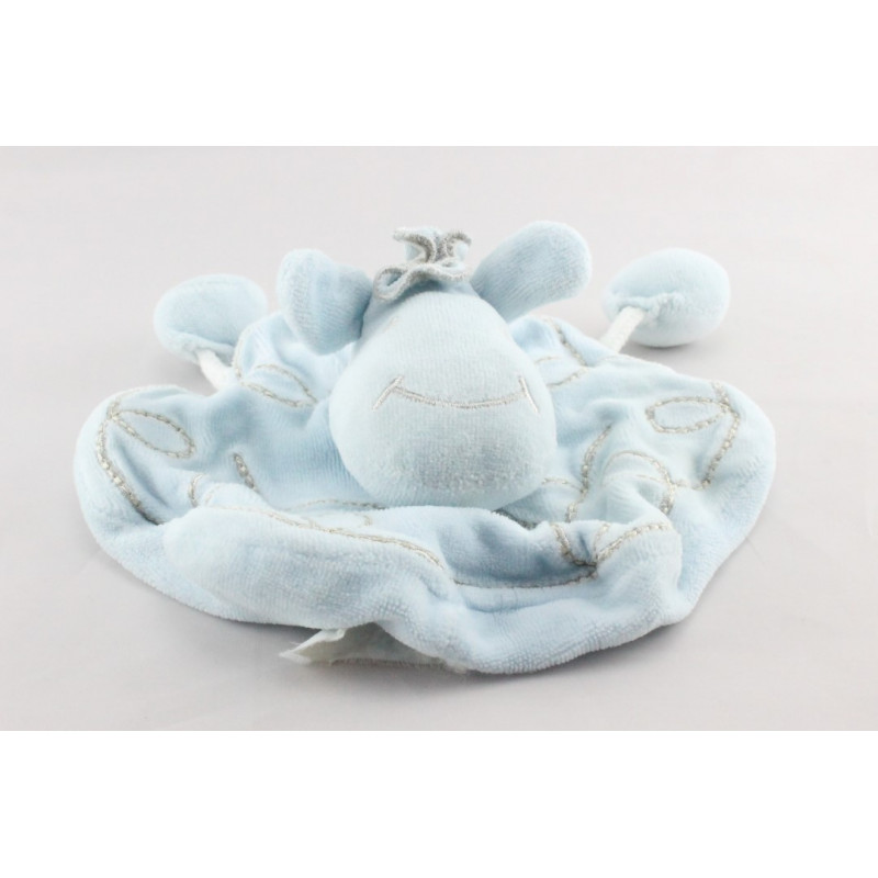 Doudou plat vache mouton bleu SIPLEC