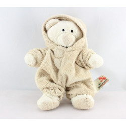 Doudou ours déguisé en lapin ecru jaune NICOTOY