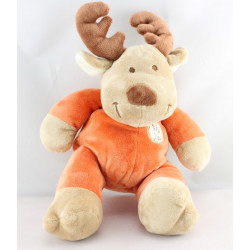 Doudou elan cerf renne beige orange VETIR NICOTOY