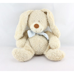 Doudou lapin beige écharpe bleu NICOTOY