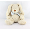 Doudou lapin beige écharpe bleu NICOTOY