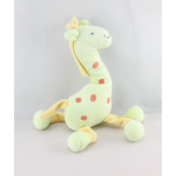 Doudou girafe verte jaune SUCRE D'ORGE