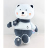Doudou  ours bleu ciel et bleu marine SUCRE D'ORGE