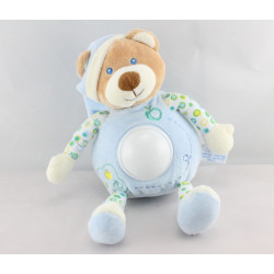 Doudou veilleuse ours bleu pommes GIPSY