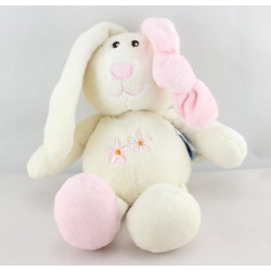 Doudou lapin rose blanc GIPSY 20 cm