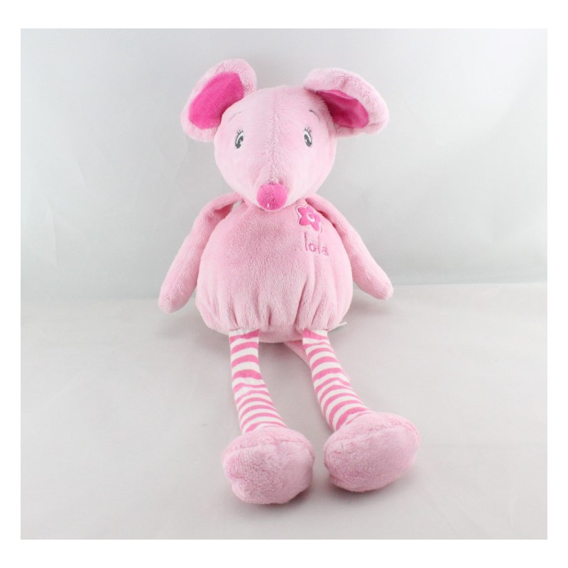 Doudou souris rose Arthur et Lola BEBISOL