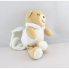 Mini Doudou ours blanc dragée attache tétine KALOO