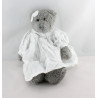 Doudou ours gris robe blanche  J-LINE 