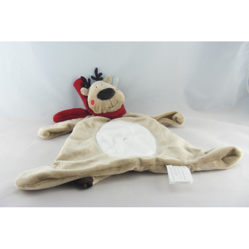 Doudou plat cerf élan renne POMMETTE