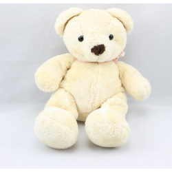 Doudou ours écru foulard rose NICOTOYY