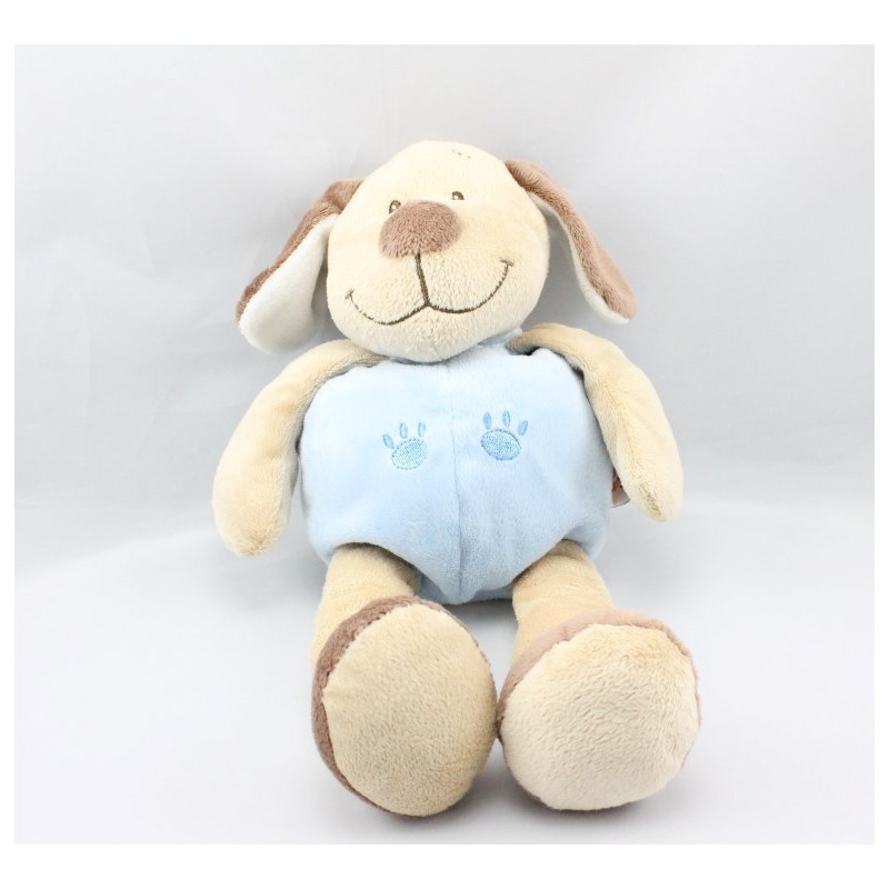 Doudou chien beige bleu marron DOUKIDOU