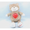 Doudou musical et lumineux ours marron coeur rouge CHICCO
