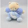 Doudou chat patapouf bleu carreaux hérisson BLUE KALOO