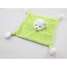 Doudou plat carré ours vert Musti MUSTELA 