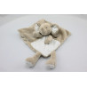 Doudou plat éléphant beige blanc rayé NICOTOY