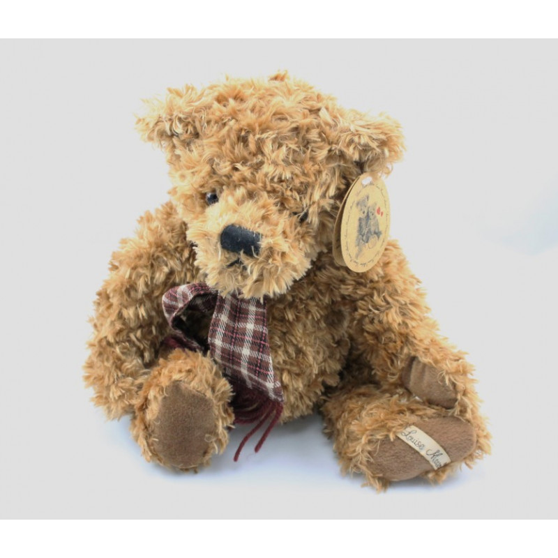 Peluche ours marron écharpe à carreaux LOUISE MANSEN