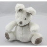 Doudou lapin blanc bandanas gris beige NICOTOY 20 cm