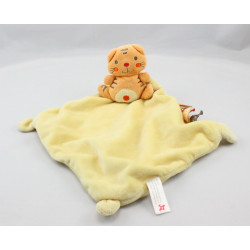 Doudou plat chat orange jaune NICOTOY