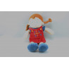 Doudou poupée fille rouge bleu MOTS D'ENFANTS